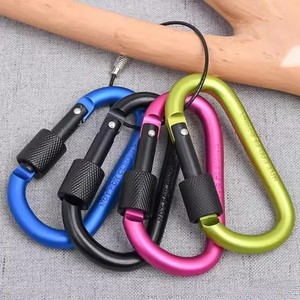 Mousquetons à vis avec barre en aluminium de 7,5 mm de diamètre, 4 pièces, pour randonnée, équipement de camping extérieur, <span class=keywords><strong>crochet</strong></span> EDC - Product Image 5