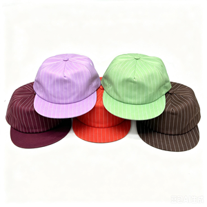 New Style Embroidery logo 5 Panel Stripe Material Unstructured 5.5cm Short <strong>Flat</strong> Brim Snapback <strong>Hat</strong> - Product Image 1