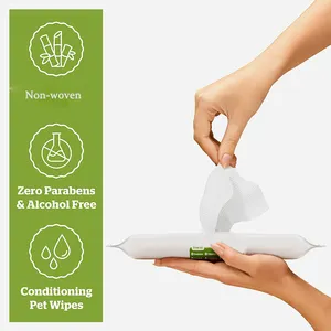 Customized Disposable Wipes 40ct Natural Plant Based Pets Deodorizing Multi-Purpose Dog Wipes