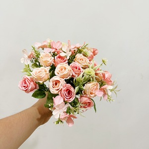 Fiori Artificiali <span class=keywords><strong>Rosa</strong></span> Elsa a Più Teste, Oggetto di Scena, Decorazione per Ufficio Casa Matrimonio, Celebrazione Festiva - Product Image 2