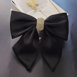 Wholesale Korean Style Red Satin Metal Hair Clip Rhinestone <b>Bow</b> Spring Clip Women Elegant Bridal Wedding Party Hair Accessories - Product Image 4