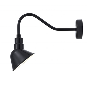 10in ซาตินสีดํามุมกลางแจ้ง GOOSENECK ป้ายโคมไฟแขนยาวผนัง Sconce บ้านไร่วินเทจโบราณสไตล์ - Product Image 3