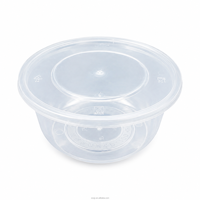 Conteneur alimentaire en PP de 560 ml compatible micro-ondes avec couvercle – Bol à soupe transparent jetable, anti-fuite, sans BPA, réfrigérable, design moderne, recyclable