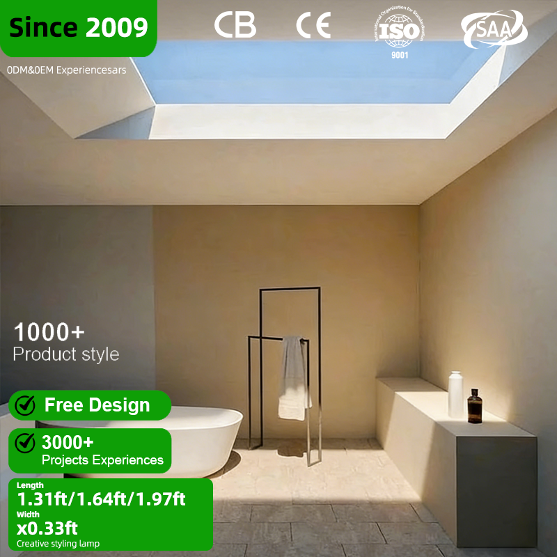 Natural Daylight Intelligent Sunlight Adjustable Clear Panel Home Design Ecosystem Ceiling Mount Artificial Blue Sky Skylight