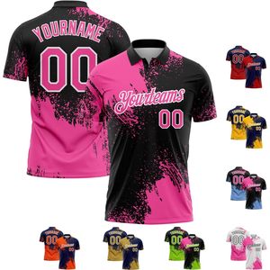 Polo de golf personnalisé, impression par sublimation, séchage rapide, unisexe, homme, femme, jeune, vêtements de sport, rose, noir, design - Product Image 5