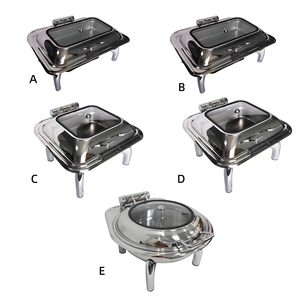 FLEY - Recipiente Rectangular de Acero Inoxidable de 9L con Tapa de Vidrio, Calentador de Alimentos para Buffet de Hotel, Suministros para Restaurantes - Product Image 4