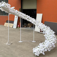 Arche de mariage incurvée en métal blanc, support pour arrangement de fleurs artificielles, toile de fond pour scène de mariage