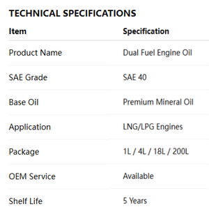 <span class=keywords><strong>Olio</strong></span> Motore Bifuel SAE 40 <span class=keywords><strong>per</strong></span> <span class=keywords><strong>Motori</strong></span> Marini a GNL e <span class=keywords><strong>GPL</strong></span>, Lubrificante ad Alte Prestazioni <span class=keywords><strong>per</strong></span> <span class=keywords><strong>Motori</strong></span> a Gas Disponibile in Varie Dimensioni - Product Image 4