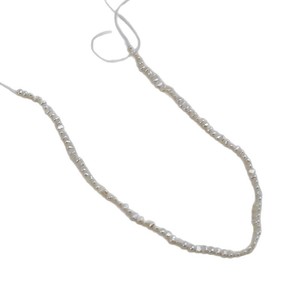 Perles de Zhuji en gros, perles d'eau douce blanches de 3-4 mm, collier de perles de riz, semi-finies, matériel de bijouterie DIY - Product Image 5