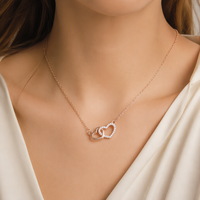 Collier pendentif cœur en zircon, argent sterling 925, design entrelacé, 10x15mm, cadeau pour femme