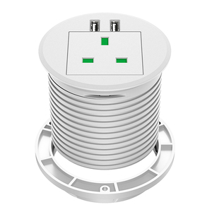 1,5 M Kabel UK Stecker Dual USB a Port 5V 2.1A Einbau Schreibtisch Steckdose Schreibtisch Tülle Buchse Mit Abdeckung Passend für 80Mm Loch