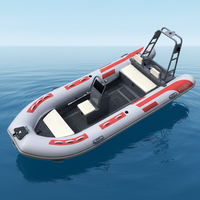 Bateaux pneumatiques en aluminium semi-rigides Rhib 480 de 16 pieds Orca/Hypalon/PVC