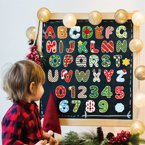 Aimant de réfrigérateur en caoutchouc de Noël, <span class=keywords><strong>jouet</strong></span> éducatif magnétique souple, alphabet décoratif DIY pour enfants - Product Image 1