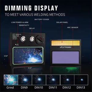 Casco <span class=keywords><strong>de</strong></span> soldadura panorámico ajustable profesional <span class=keywords><strong>con</strong></span> asistencia <span class=keywords><strong>de</strong></span> <span class=keywords><strong>luz</strong></span> <span class=keywords><strong>LED</strong></span> nocturna Protección ocular para trabajo al aire libre - Product Image 6