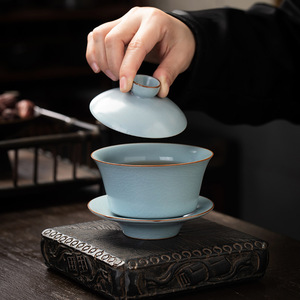 Service à thé chinois rétro en céramique Gaiwan pour la maison, <span class=keywords><strong>bol</strong></span> à thé - Product Image 4
