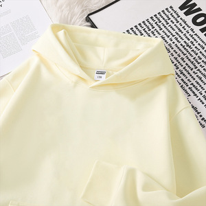 เสื้อสเวตเตอร์มีฮู้ดสำหรับเด็ก สีเหลือง 130 ผ้าโพลีเอสเตอร์เนื้อบางสำหรับสวมใส่ทุกวัน - Product Image 1