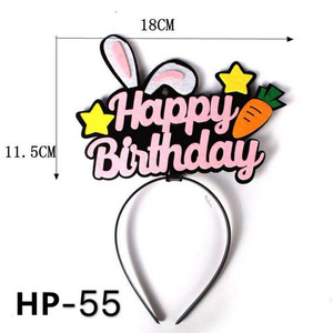Diadema de Conejito de Feliz Cumpleaños 18cm X 11.5cm Accesorio de Fiesta HP-55 - Product Image 1