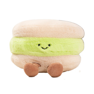 Peluche super douce transfrontalière en forme de gâteau macaron, de tarte aux œufs ou de madeleine, brodée de motifs de dessins animés, rembourrée de coton PP, pour Princesse Ours - Product Image 5