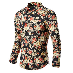 <span class=keywords><strong>Camicie</strong></span> floreali da <span class=keywords><strong>uomo</strong></span> a manica lunga Casual con bottoni a <span class=keywords><strong>fiori</strong></span> stampate <span class=keywords><strong>camicie</strong></span> 100% cotone cs11 - Product Image 4