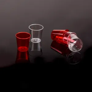 2 oz Factory Direkt verkauf 4 Farben Schnaps gläser Einweg-Wein-und Bier verkostung becher aus Kunststoff für Bar und Party