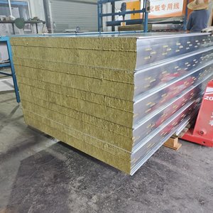 Panneaux sandwich en <span class=keywords><strong>laine</strong></span> <span class=keywords><strong>de</strong></span> <span class=keywords><strong>roche</strong></span> compressée pour toiture et mur, acier galvanisé, résistant au feu, résistant à l'eau, pour four, chambre froide, atelier - Product Image 4