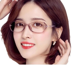 แว่นอ่านหนังสือผู้หญิงสีชมพูป้องกันแสงสีฟ้ารูปไข่แฟชั่นน้ำหนักเบาความคมชัดสูง 100 องศา - Product Image 1