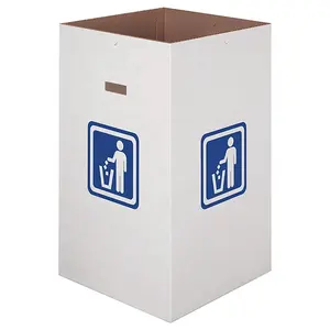 Contenitori quadrati di riciclaggio bidoni della spazzatura carta di immagazzinaggio bidoni della spazzatura scatole di rifiuti in cartone ondulato con Logo dei rifiuti per esterni