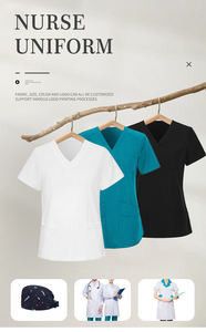 Divisa Medica Snellente per Infermieri, Vendita all'Ingrosso di Uniformi Sanitarie in Spandex, Popolare in Europa e America - Product Image 2