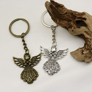 Portachiavi Angelo Custode in Filigrana, Lega di Zinco, Argento Anticato, Bronzo, Ciondolo con Ali per Battesimo, Ricordo per Madrina - Product Image 4