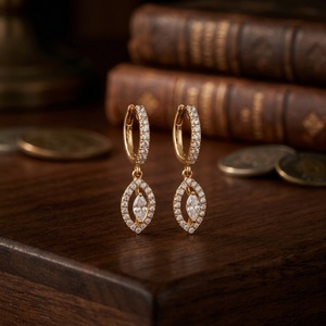 18K Gold HPHT CVD Lab Created Diamond <b>Stud</b> <b>Earrings</b> Marquise Cut VVS Custom <b>Fine</b> Jewelry Wholesale - Product Image 4