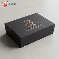 Kotak Karton Kaku Elegan dengan Logo Mewah Custom, Tutup dan Alas yang Dapat Dibuka, Laminasi Matt, Paket Hadiah 2 Buah