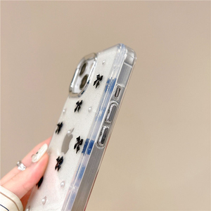 Custodia per Cellulare in Silicone TPU <span class=keywords><strong>Trasparente</strong></span> con Fiocco in Resina Epossidica e Perla, Stile Coreano Ins, per <span class=keywords><strong>iPhone</strong></span> 15 Pro Max 16 <span class=keywords><strong>13</strong></span>/12 14 11 Plus 17 - Product Image 4