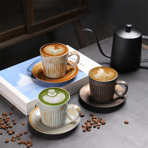 Tasses à expresso vintage - Tasses japonaises rétro en <span class=keywords><strong>terre</strong></span> <span class=keywords><strong>cuite</strong></span> conçues dans un style niche, faites à la main, style wabi-sabi, tasses à thé de l'après-midi en céramique - Product Image 2