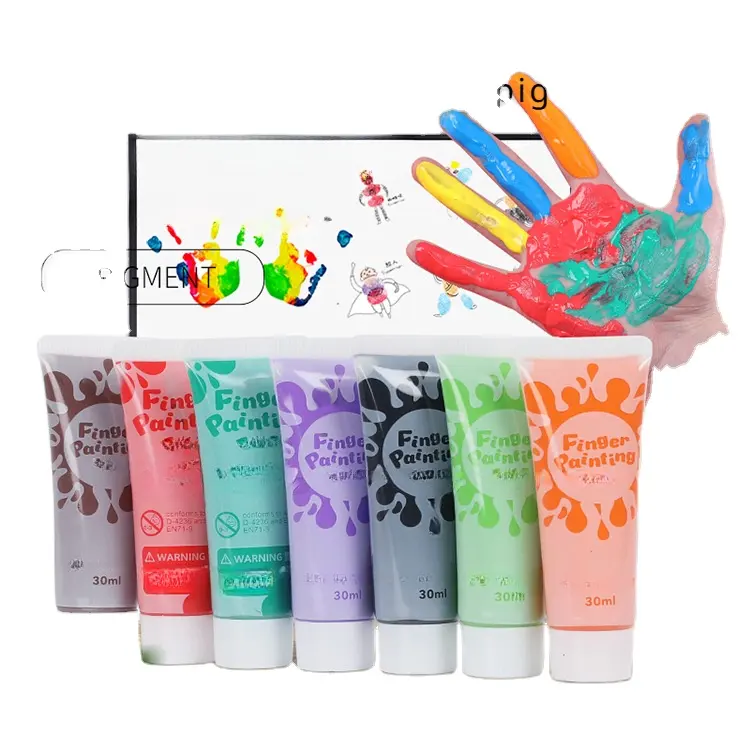 Venta directa de fábrica, pinturas para pintar con los dedos de 12 colores, suministros de pinturas artísticas para niños, pinturas gouache, pinturas hechas a mano DIY