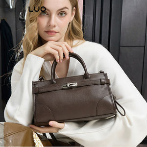 Maletín de Cuero Genuino de Lujo, Resistente al Agua, Gran Capacidad, Color Sólido, para Mujer, para Uso Diario en la Oficina - Product Image 3