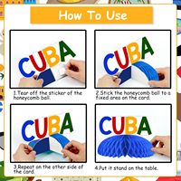 8 Piezas de Centros de Mesa de Panal de Abeja de Cuba, Decoraciones para Mesa de Noche de Habana, para Fiestas de Cumpleaños de Niños y Niñas, Baby Shower