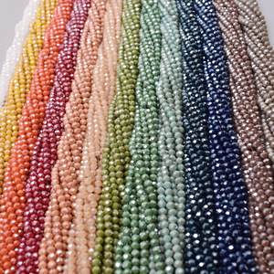 Nuovo colore lucido 4mm Rondelle perle di cristallo sfaccettato distanziatore perline di vetro per gioielli fai da te braccialetto - Product Image 5