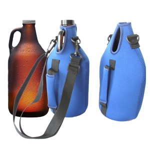 Insulated Neoprene Growler Carrier 64 Ounce Growler Jug Neoprene <b>Bottle</b> Cooler Sleeve - Product Image 1