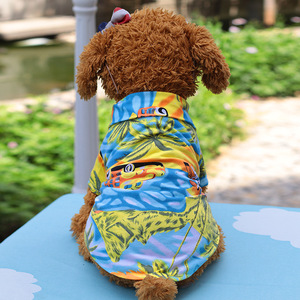 Sang Trọng Mùa Hè Màu Xanh Bông Con Chó Mèo Áo Sơ Mi XS Kích Thước In Hawaii Lấy Cảm Hứng Từ Teddy Mô Hình Năm Mới Của Vật Nuôi Sang Trọng Phụ Kiện Miễn Phí - Product Image 3