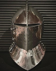 Casco Medieval de Acero Hecho a Mano, Talla Grande, Usable, para Adultos, Armadura de Caballero, Visera Funcional, Decorativo, Coleccionable JAI SHRI - Product Image 1