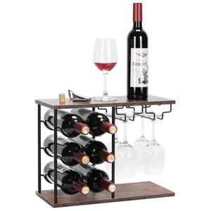 Estante para vinos de mostrador, botellero independiente, botellero con bandeja, adecuado para encimeras de bar en el hogar y gabinetes de cocina. - Product Image 1