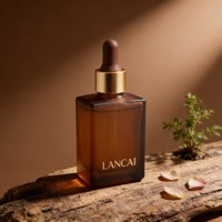 Flacon compte-gouttes carré à épaule plate en verre ambré de 15 ml, 30 ml, 50 ml, personnalisé pour cosmétiques et huiles essentielles – Vente en gros