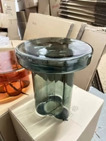 Table basse ronde de style nordique, luxe, moderne, petite, en verre, pour salon