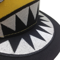 Gorra Snapback con Bordado Personalizado OEM, Diseño de Cara de Monstruo, Gorra de Hip-hop Estructurada con Visera Plana para Niños, para Deportes