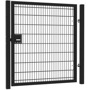 <span class=keywords><strong>Portail</strong></span> en treillis métallique pour extérieur, allée et jardin, simple battant, avec cadre en fil soudé, verrou <span class=keywords><strong>à</strong></span> cadenas, charnières réglables, livraison rapide - Product Image 1