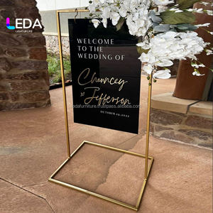 LEDA Welcome <b>Sign</b> Stand Wedding <b>Metal</b> Board Birthday Wedding Reception Event Banquets Party Decor Backdrop Board Welcome <b>Sign</b> - Product Image 3