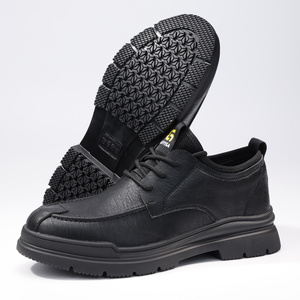 Zapatos de Chef Negros con Suela Suave Antideslizante, Zapatos de Seguridad de Moda SRC, Botas Casuales de Cuero para Hombre, Zapatos de Trabajo Impermeables Resistentes al Aceite - Product Image 3