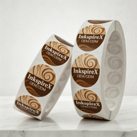 Label Roll Perekat Sendiri Tahan Air dan Tahan Dingin dengan Label Pribadi Kustom untuk Minuman Kopi Jus Susu Teh