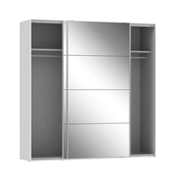 Double miroir moderne Porte coulissante Armoire blanche Premium Hauteur 220cm Placard