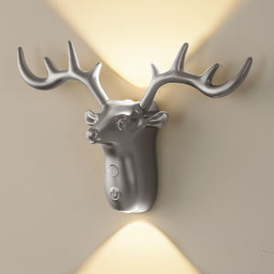 Nordic draadloze magnetische bewegingssensor rendier wandlamp USB oplaadbaar ELK nachtlampje trap slaapkamer nachtkastje LED wandlampen - Product Image 5